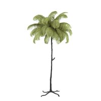 Light & Living Feather vloerlamp - zwart/olijfgroen