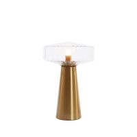 Light & Living Pleat tafellamp Ø30x45 cm - glas helder/goud
