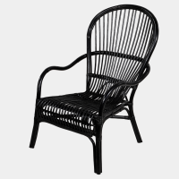 Nonna loungestoel rotan zwart van het woonmerk Les