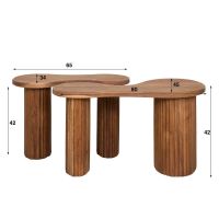 Fraaai Rio organische salontafel set van 2 - donkerbruin