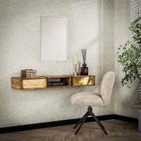 Fraaai Kelsie kaptafel 2L - brass/massief mango bruin