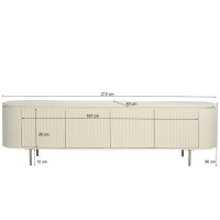 Livingfurn Patou tv-meubel hout 210 cm - ivoor