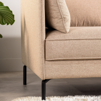 Vurna Danny 3-zitsbank hoekbank rechts stof beige