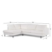 Vurna Trisha 3-zits hoekbank rechts stof - naturel