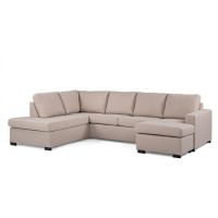 Vurna Eddie 3-zits hoekbank links stof - beige