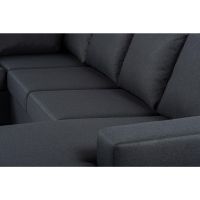Vurna Nola 3-zits hoekbank links stof - antraciet