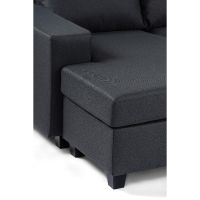 Vurna Nola 3-zits hoekbank rechts stof - antraciet