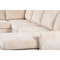 Vurna Silon 3-zits hoekbank links ribstof - beige