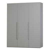 Rens 3-deurs wandkast 165 cm notenhout kiezelgrijs van het woonmerk Woood