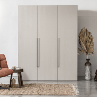 Rens 3-deurs wandkast 165 cm notenhout kiezelgrijs van het woonmerk Woood