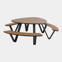 Arezzo picknickset driehoek polywood teaklook van het woonmerk Les