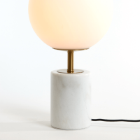 Medina tafellamp Ø25x47 cm glas mat wit/antiek brons van het woonmerk Light&Living