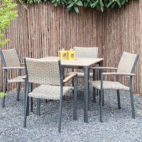 Arezzo tuintafel vierkant polywood teaklook 90x90 cm