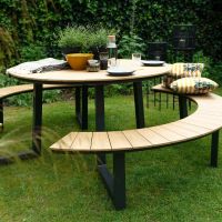 Arezzo picknickset rond polywood teaklook