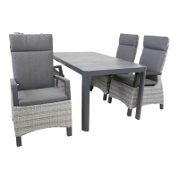 Tuintafel castilla onbonte 160x90 cm - lichtgrijs