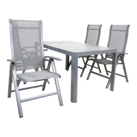 Tuintafel castilla onbonte 160x90 cm - lichtgrijs