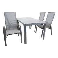 Tuintafel castilla onbonte 160x90 cm - lichtgrijs