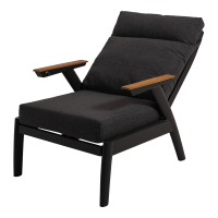 Loungestoel Florence Alu - zwart