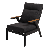 Loungestoel Florence Alu - zwart