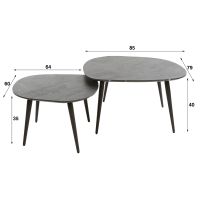 Fraaai Connie salontafel set van 2 organisch - zwart/bruin