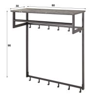 Fraaai Leonie kapstok roede 12 haaks - zwart bruin