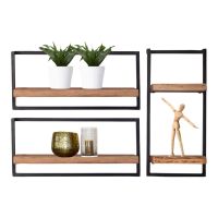 Fraaai Woody metaal wandplank - bundel set van drie 100x65 cm