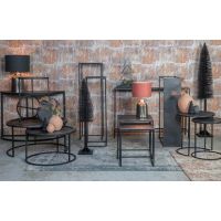 Light & Living Boca sidetable set van 2 - antiek mat zwart