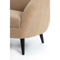 Light & Living Almond 2-zitsbank - teddy zand/hout zwart