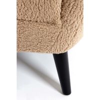 Light & Living Almond 2-zitsbank - teddy zand/hout zwart