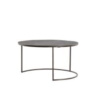 Light & Living Talca salontafel set van 2 Ø61x37+Ø76x41 cm - donkerbruin