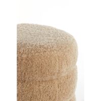 Light & Living Jobbi poef Ø40x45 cm - beige+mat zwart