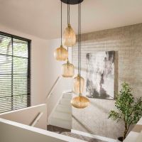 Fraaai Holly hanglamp 5L getrapt - amberkleurig glas