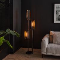 Fraaai Kasey vloerlamp 3L - artic zwart