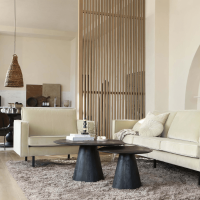 Posture salontafel hout ø70 cm zwart van het woonmerk BePureHome