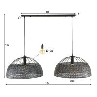 Fraaai Alfie hanglamp 2L armor ø60 - zwart bruin