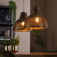 Fraaai Zoe hanglamp 2xø38 screen - brons antiek