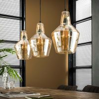 Fraaai Amber hanglamp 3L kegel 