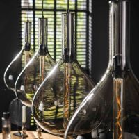Fraaai Chiara hanglamp 4L druppel smoke glas - artic zwart