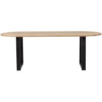 Woood Combi-Tablo ovaal eiken 220x90 cm + u-poot