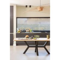 Combi-tablo - xl tafelblad eiken - 240x100 cm - zeeland poot - naturel van het woonmerk Woood