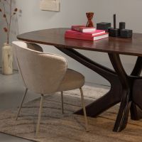 Woood Admit eetkamerstoel wollig geweven - pebble