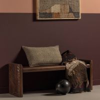 Woood Prop bankje met bewerkte poot hout - warm bruin