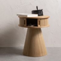 Woood Karri nachtkastje rond hout - naturel