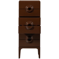 Woood Merge ladekast 6 lades hout - bruin/rood