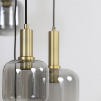 Lekar hanglamp Ø66 cm 5L antiek brons/smoke glas van het woonmerk Light & Living
