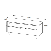 Nordic Home Rune tv-meubel - 120 cm - eikenhout - naturel/wit