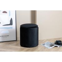 Svea Zara poef - velvet - zwart