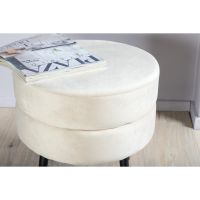 Svea Zane hocker - velvet - beige