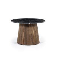 Eleonora Bijzettafel Maxim rond - Ø60x40 cm - mango hout/marmer