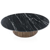 Eleonora Salontafel Maxim ovaal - 120x70 cm - mango hout/marmer